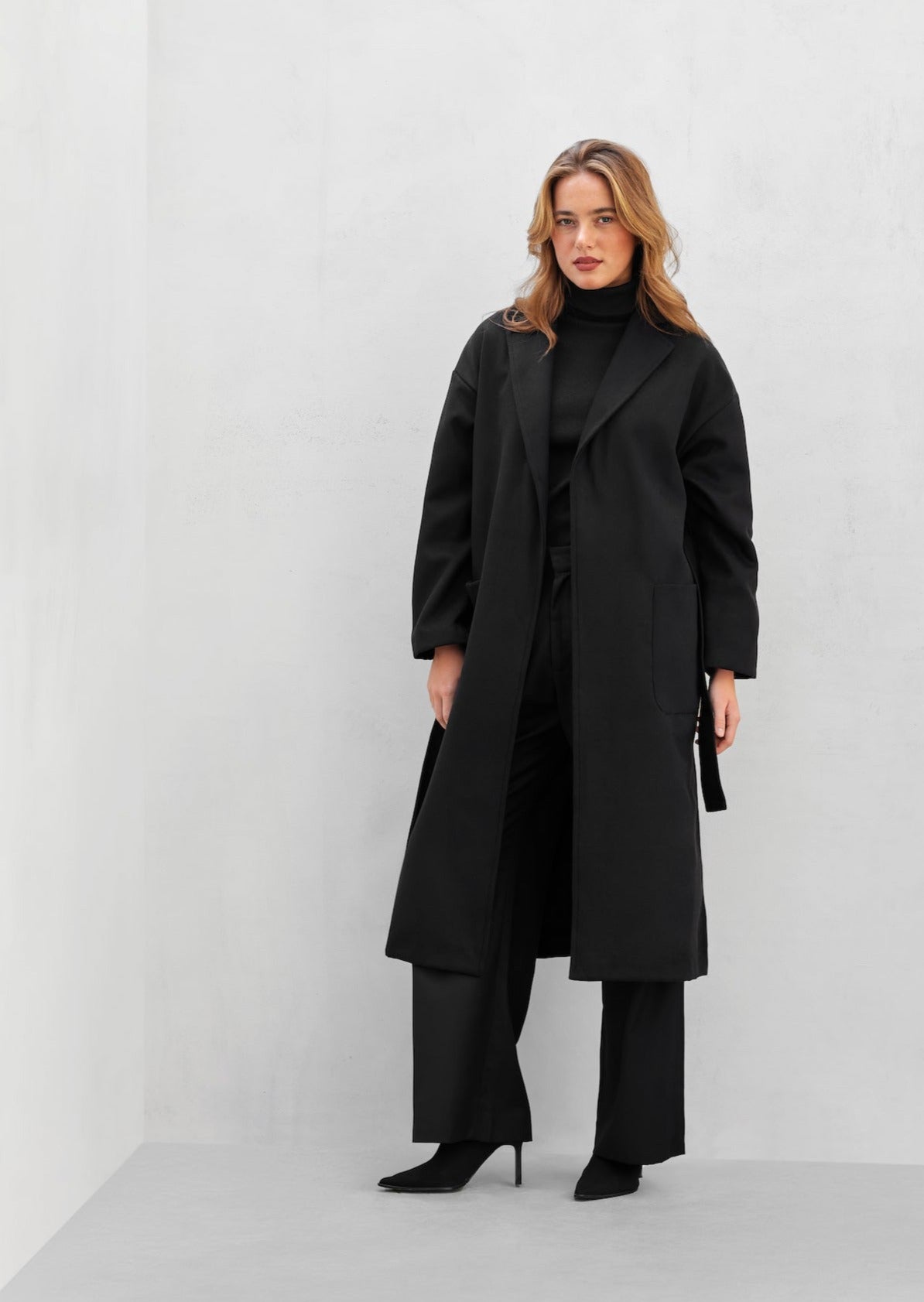 Oversize Long Belted Wool Coat