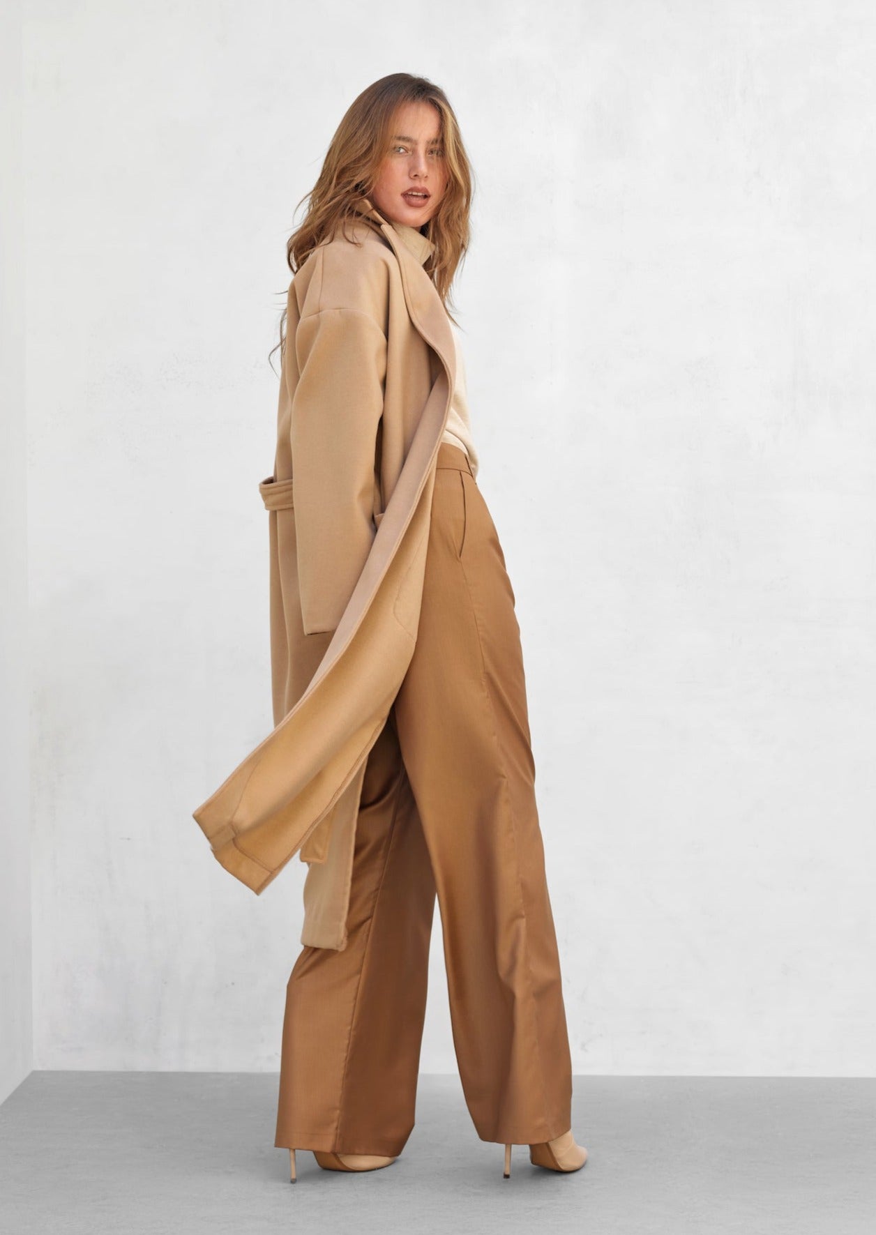 Oversize Long Belted Wool Coat
