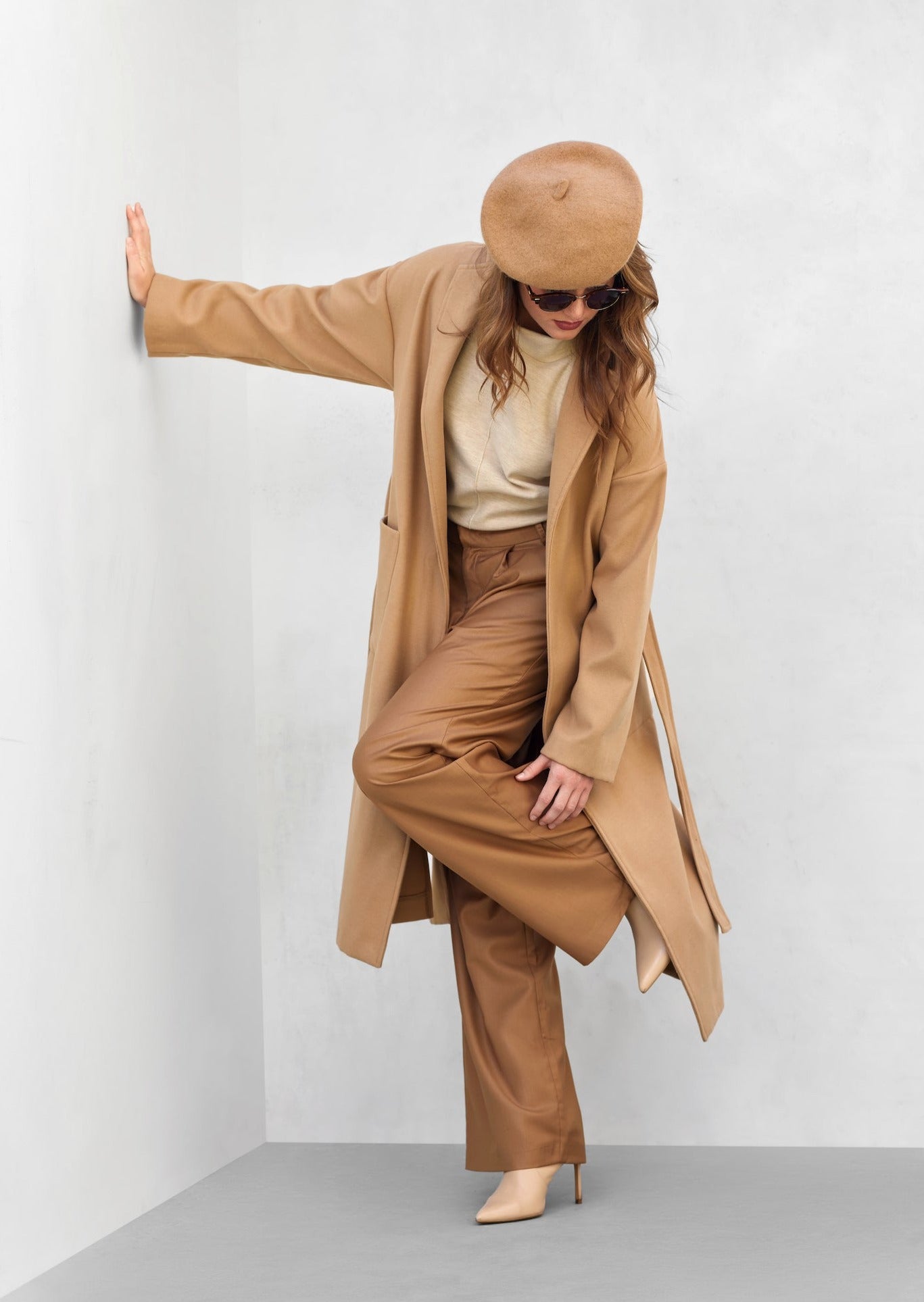 Oversize Long Belted Wool Coat