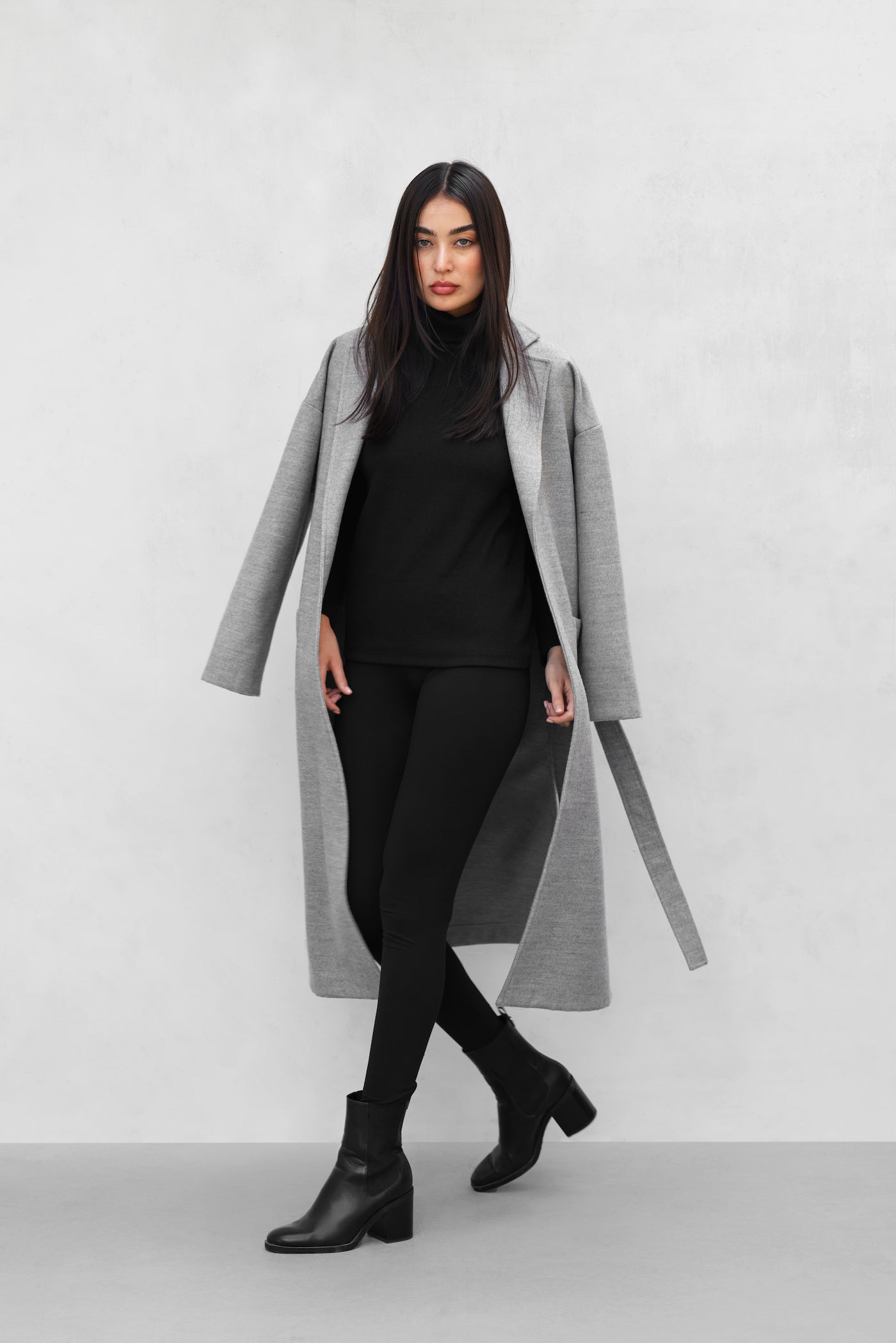 Oversize Long Belted Wool Coat