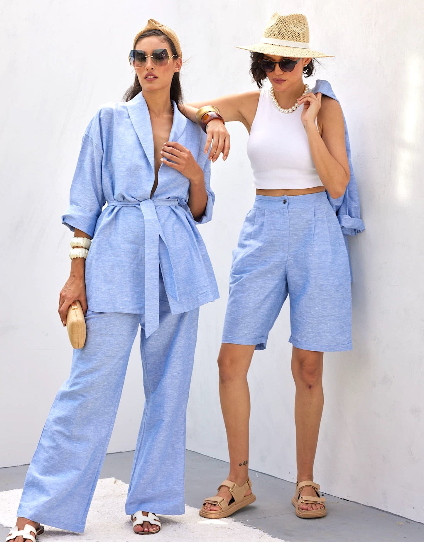 Linen Short Blue
