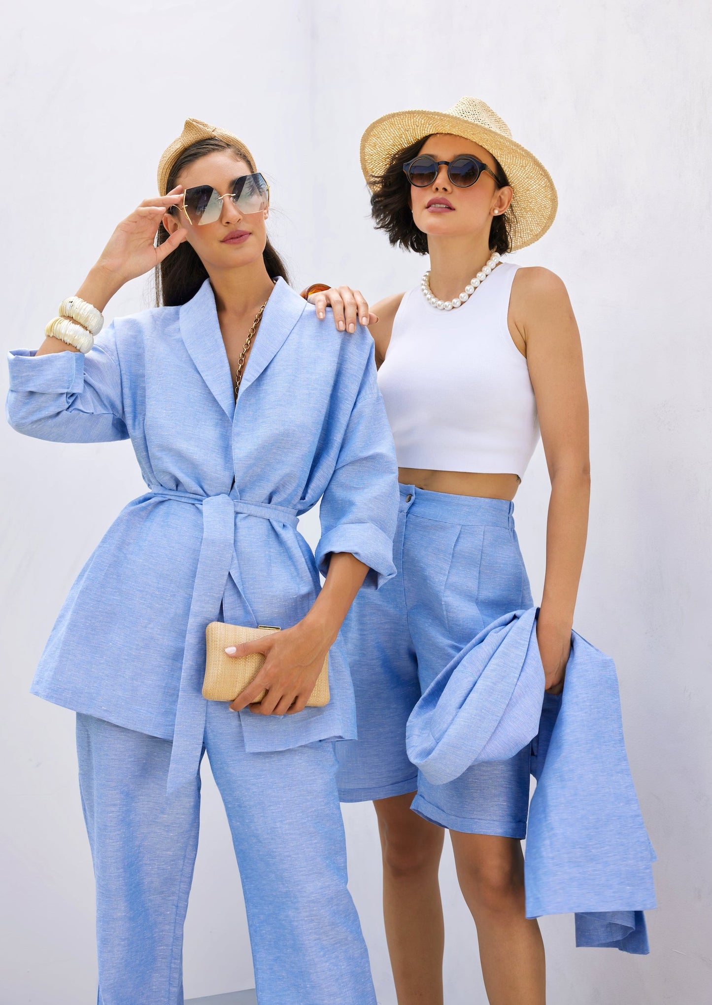 Linen Short Blue