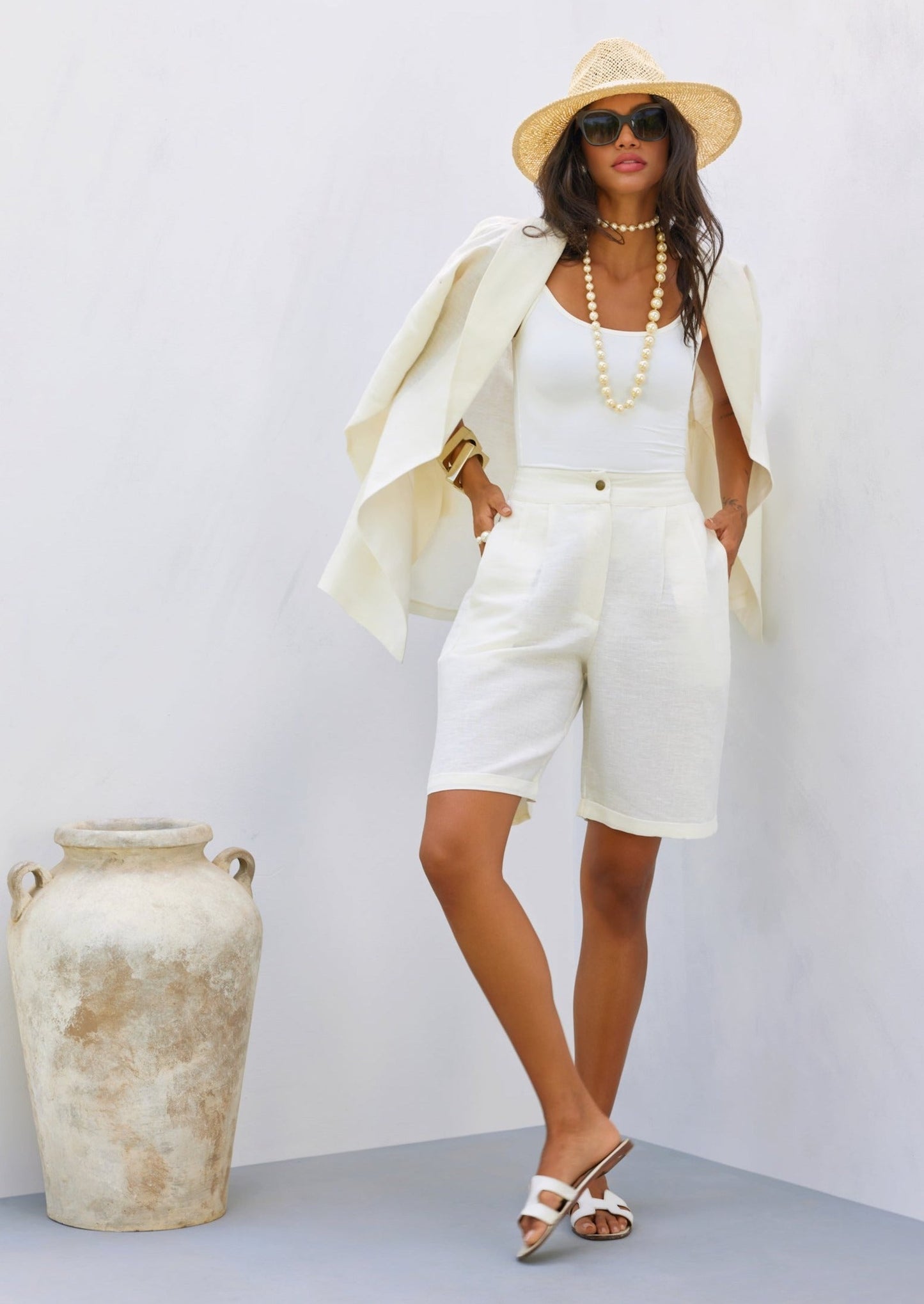 Linen Short off White