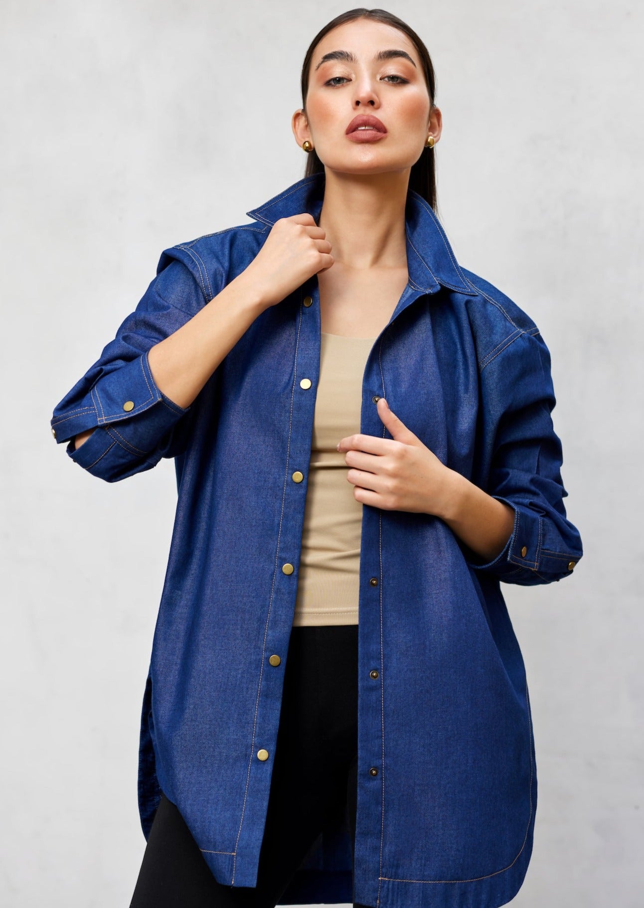 Oversized Light Denim Shirt