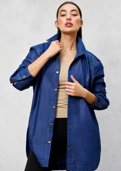 Oversized Light Denim Shirt