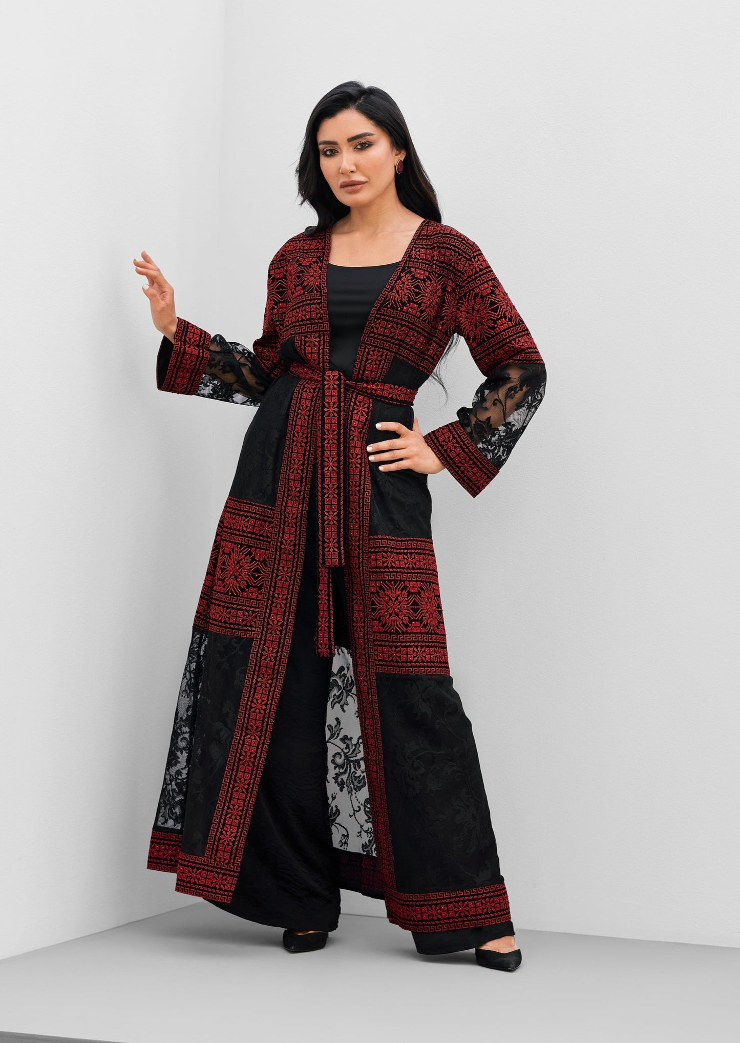 PALESTINIAN LACE & TATREEZ ROBE