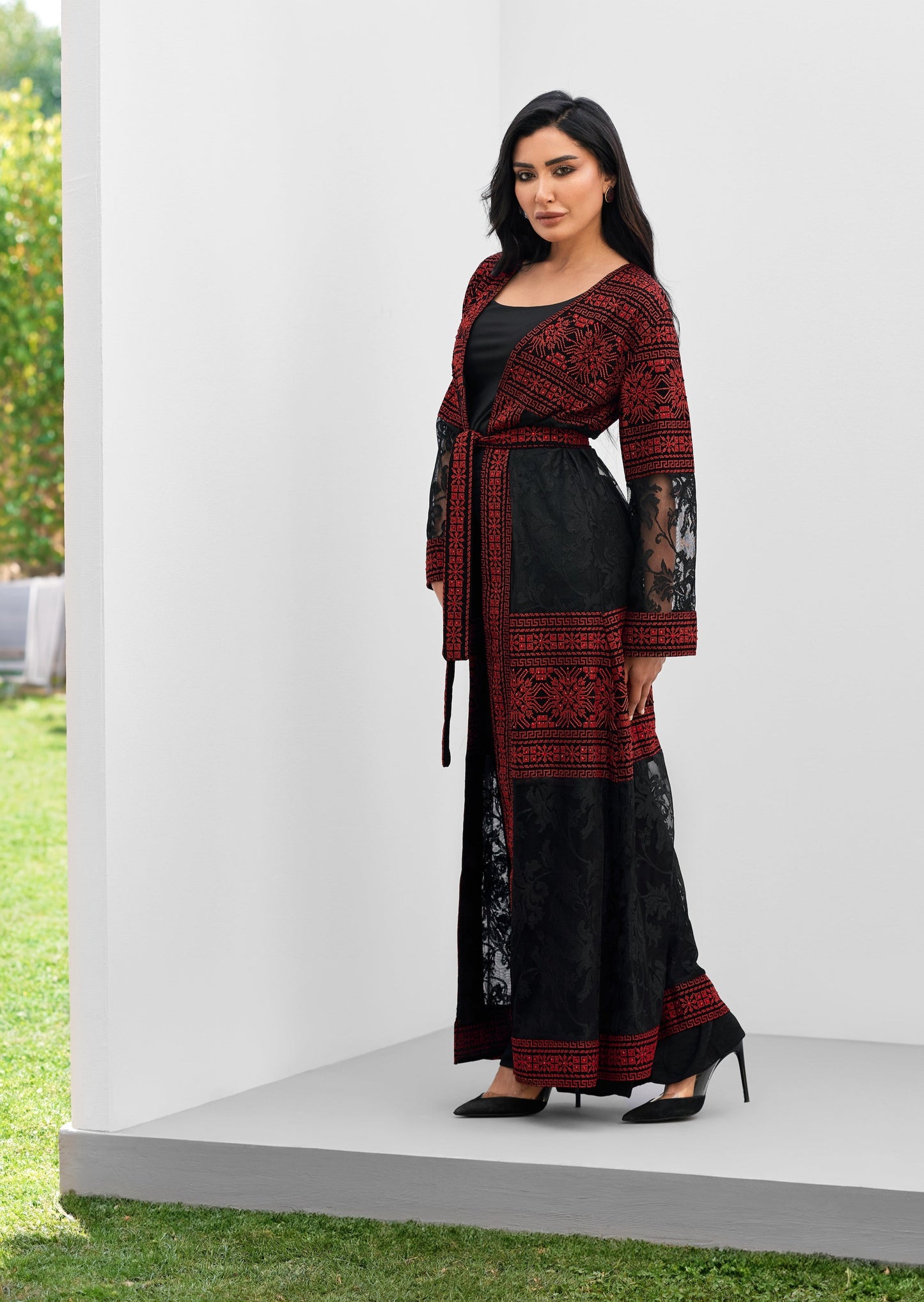 PALESTINIAN LACE & TATREEZ ROBE