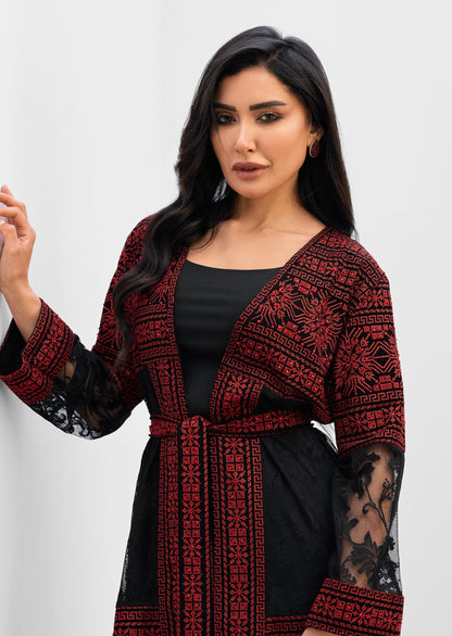 PALESTINIAN LACE & TATREEZ ROBE